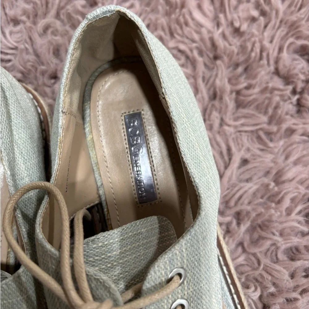 BCBGeneration Women Light Blue Cutout Espadrille Loafers